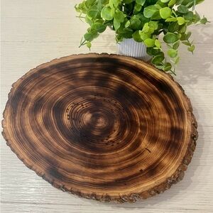 Rustic Wood Slice Riser-Plant Stand-Serving Platter Handmade